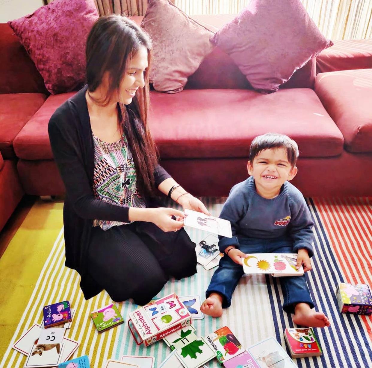 Spent time with books and flashcards